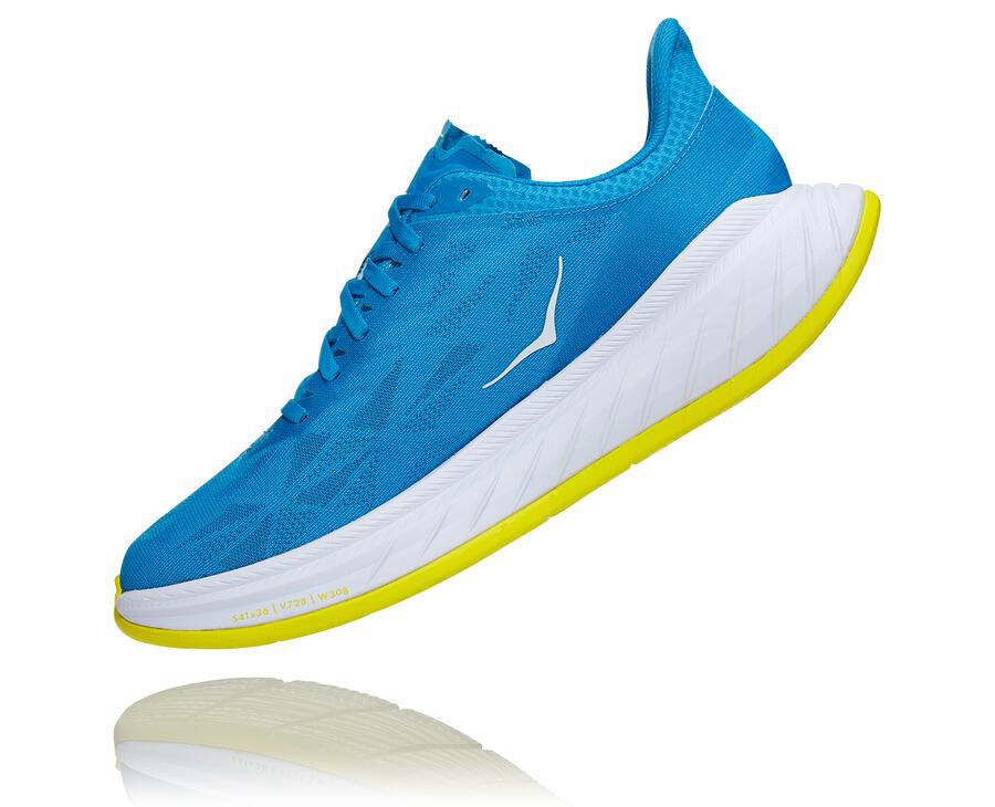 Hoka One One Koşu Ayakkabısı Erkek Mavi/Beyaz - Carbon X 2 - ZO9762315